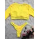 Plain Knot Front Bikinis Swimwear Plain Knot Front Bikinis Swimwear