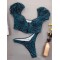 Leopard Print Zipper Short Sleeves Split Bikini Swimsuit