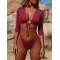 Plain Knot Front Tankini Swimwear