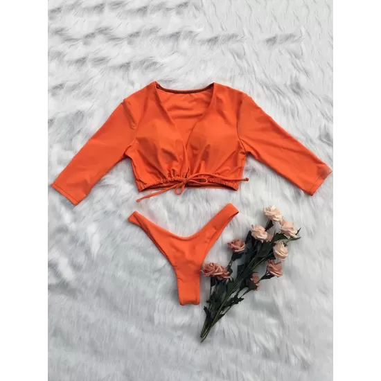 Plain Knot Front Tankini Swimwear Plain Knot Front Tankini Swimwear