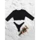 Plain Knot Front Tankini Swimwear Plain Knot Front Tankini Swimwear