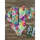 Fashion Floral Print Zipper Sexy One-Piece Wetsuit Swimwear Fashion Floral Print Zipper Sexy One-Piece Wetsuit Swimwear