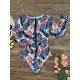 Fashion Floral Print Zipper Sexy One-Piece Wetsuit Swimwear Fashion Floral Print Zipper Sexy One-Piece Wetsuit Swimwear