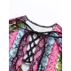 Long Sleeve Color-Block Snake-Print Bandage Wetsuit Long Sleeve Color-Block Snake-Print Bandage Wetsuit