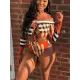 Off-The-Shoulder Long Sleeve High-Waisted Floral Printed Wetsuit Swimwear Off-The-Shoulder Long Sleeve High-Waisted Floral Printed Wetsuit Swimwear