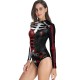 Halloween Harley Quinn Skeleton Printed Long-Sleeves Wetsuit Halloween Harley Quinn Skeleton Printed Long-Sleeves Wetsuit