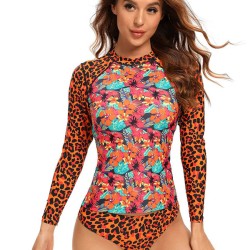 Split-Joint Floral &Leopard Printed Split Wetsuits