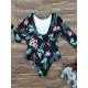 Flower&Leaves Print Long Sleeves One-Piece Wetsuit Flower&Leaves Print Long Sleeves One-Piece Wetsuit