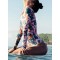 Floral Printed Long Sleeves One Piece Wetsuit