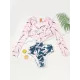 Monokini Long Sleeve Contrast Color Floral Zipper Rash Guard Monokini Long Sleeve Contrast Color Floral Zipper Rash Guard