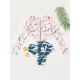 Monokini Long Sleeve Contrast Color Floral Zipper Rash Guard Monokini Long Sleeve Contrast Color Floral Zipper Rash Guard