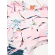 Monokini Long Sleeve Contrast Color Floral Zipper Rash Guard Monokini Long Sleeve Contrast Color Floral Zipper Rash Guard