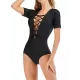 Sexy Bandage Deep V-Neck Short Sleeve Wetsuit Sexy Bandage Deep V-Neck Short Sleeve Wetsuit
