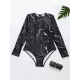 Long-Sleeves Sun-Protection Floral Printed One-Piece Wetsuits Long-Sleeves Sun-Protection Floral Printed One-Piece Wetsuits
