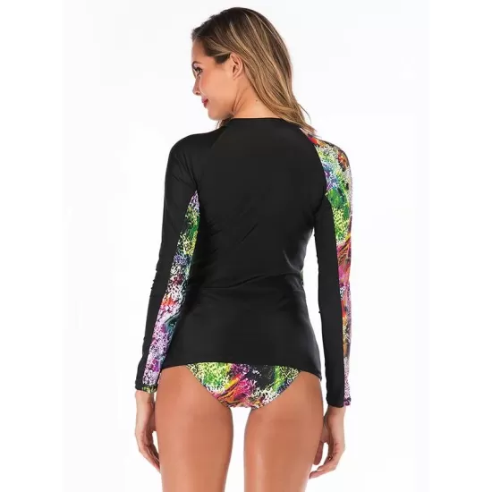 Floral Printed Two Pieces Wetsuit Floral Printed Two Pieces Wetsuit