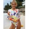 Personalized Printing Long Sleeve Backless Sexy Slim Wetsuit Swimwear