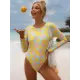 Personalized Printing Long Sleeve Backless Sexy Slim Wetsuit Swimwear Personalized Printing Long Sleeve Backless Sexy Slim Wetsuit Swimwear