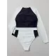 Rash Guards Color-Block Long Sleeve Zipper One-Piece Swimwear Rash Guards Color-Block Long Sleeve Zipper One-Piece Swimwear