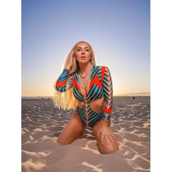 Printing Long Sleeve V-Neck Sexy Monokini Wetsuit Printing Long Sleeve V-Neck Sexy Monokini Wetsuit