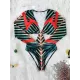 Printing Long Sleeve V-Neck Sexy Monokini Wetsuit Printing Long Sleeve V-Neck Sexy Monokini Wetsuit