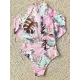 Long Sleeve Floral-Print Hollow Wetsuit Long Sleeve Floral-Print Hollow Wetsuit
