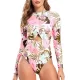 Long Sleeve Floral-Print Hollow Wetsuit Long Sleeve Floral-Print Hollow Wetsuit
