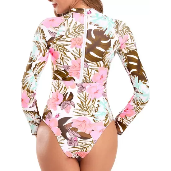 Long Sleeve Floral-Print Hollow Wetsuit Long Sleeve Floral-Print Hollow Wetsuit