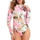 Long Sleeve Floral-Print Hollow Wetsuit Long Sleeve Floral-Print Hollow Wetsuit