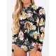 Long Sleeve Floral-Print Hollow Wetsuit Long Sleeve Floral-Print Hollow Wetsuit