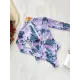 Long Sleeve Floral-Print Hollow Wetsuit Long Sleeve Floral-Print Hollow Wetsuit