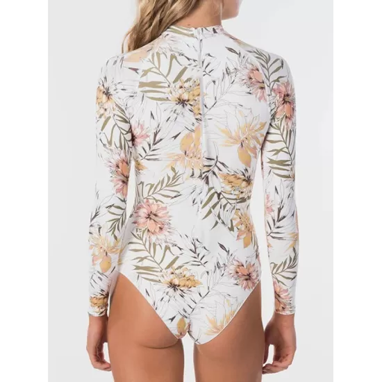 Long Sleeve Floral-Print Hollow Wetsuit Long Sleeve Floral-Print Hollow Wetsuit