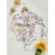 Long Sleeve Floral-Print Hollow Wetsuit Long Sleeve Floral-Print Hollow Wetsuit