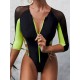 Long Sleeve Split-Joint Bandage One-Piece Wetsuit Long Sleeve Split-Joint Bandage One-Piece Wetsuit