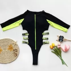 Long Sleeve Split-Joint Bandage One-Piece Wetsuit