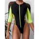 Long Sleeve Split-Joint Bandage One-Piece Wetsuit Long Sleeve Split-Joint Bandage One-Piece Wetsuit