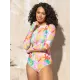 Long Sleeve Printed Zipper One-Piece Wetsuit Swimwear Long Sleeve Printed Zipper One-Piece Wetsuit Swimwear