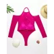 Solid Color See-Through Gauze Wetsuits+Triangles Swim Top Solid Color See-Through Gauze Wetsuits+Triangles Swim Top