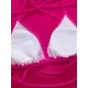 Solid Color See-Through Gauze Wetsuits+Triangles Swim Top Solid Color See-Through Gauze Wetsuits+Triangles Swim Top