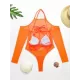Solid Color See-Through Gauze Wetsuits+Triangles Swim Top Solid Color See-Through Gauze Wetsuits+Triangles Swim Top