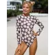 Long Sleeves Floral Printed Backless Wetsuit Long Sleeves Floral Printed Backless Wetsuit