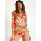 Floral Print Long Sleeve Tight Wetsuit Swimwear