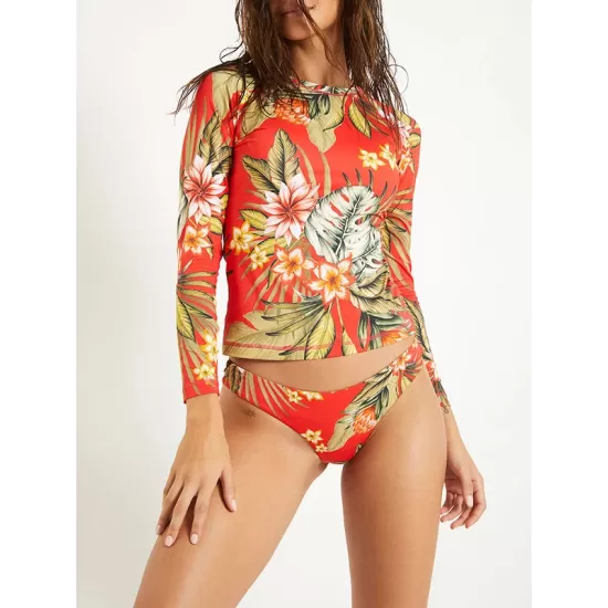 Floral Print Long Sleeve Tight Wetsuit Swimwear Floral Print Long Sleeve Tight Wetsuit Swimwear