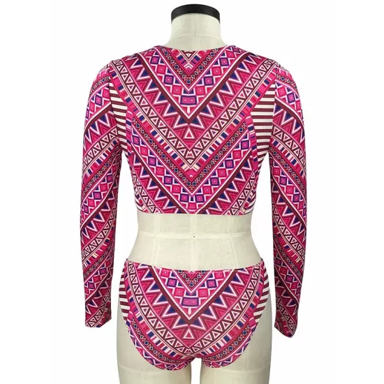 Ethnic Printed Long Sleeve Split Wetsuit Ethnic Printed Long Sleeve Split Wetsuit