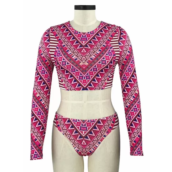 Ethnic Printed Long Sleeve Split Wetsuit Ethnic Printed Long Sleeve Split Wetsuit