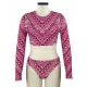 Ethnic Printed Long Sleeve Split Wetsuit Ethnic Printed Long Sleeve Split Wetsuit