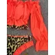 Off-The-Shoulder Pleated Split-Joint Leopard Print Brazilian Wetsuit Off-The-Shoulder Pleated Split-Joint Leopard Print Brazilian Wetsuit