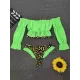 Off-The-Shoulder Pleated Split-Joint Leopard Print Brazilian Wetsuit Off-The-Shoulder Pleated Split-Joint Leopard Print Brazilian Wetsuit