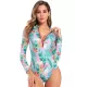 Floral-Print Long Sleeve Zipper Wetsuit Floral-Print Long Sleeve Zipper Wetsuit