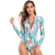 Floral-Print Long Sleeve Zipper Wetsuit Floral-Print Long Sleeve Zipper Wetsuit