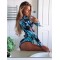 Rash Guard Floral Zipper Tight One-Piece Wetsuit Swimwear